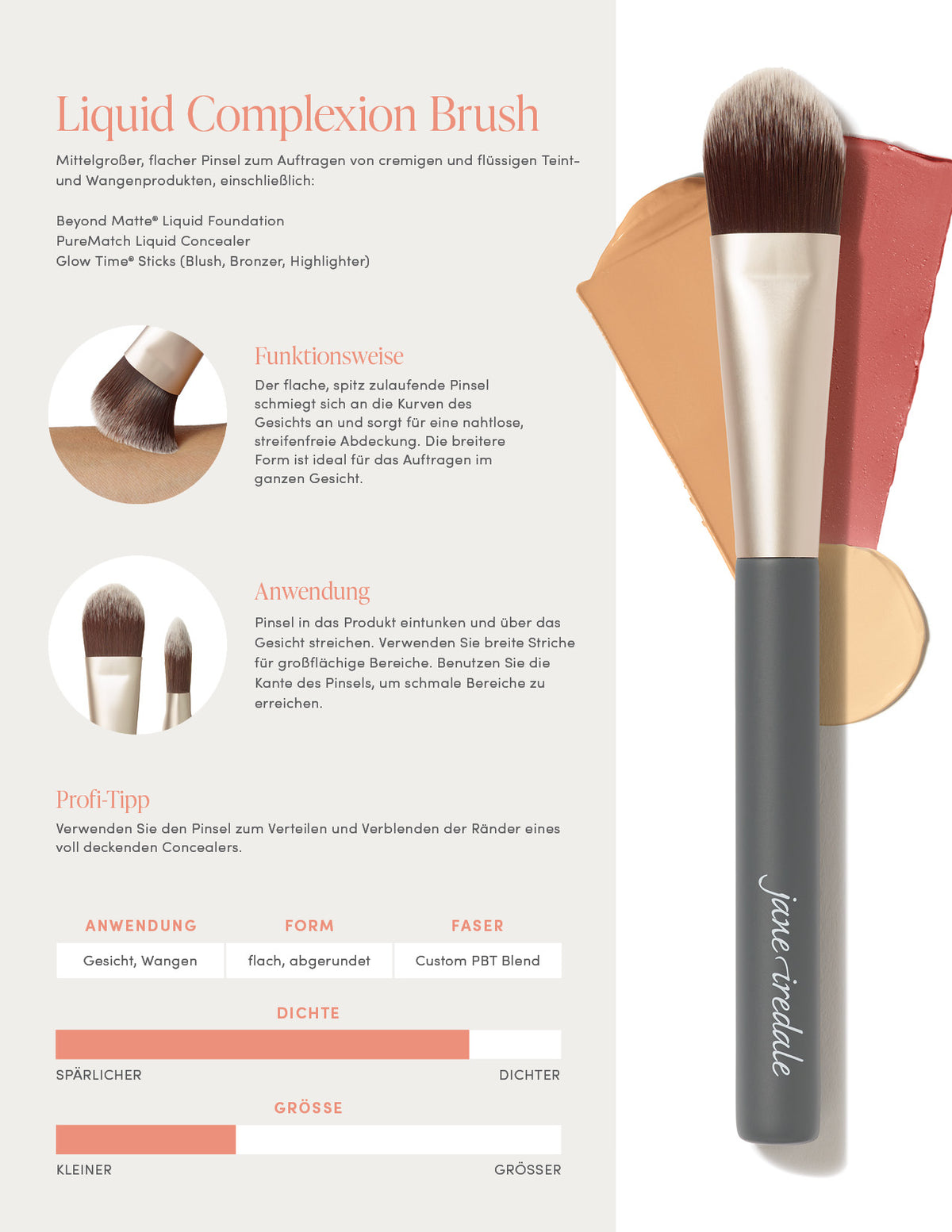 jane iredale - Liquid Complexion Brush - Foundation Pinsel - jane iredale Mineral Make-up - Care Concept Onlineshop - Vertrieb für Premium Wirkstoffkosmetik