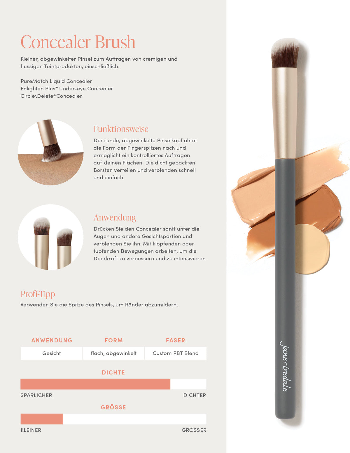 jane iredale - Concealer Brush - Concealer Pinsel - jane iredale Mineral Make-up - Care Concept Onlineshop - Vertrieb für Premium Wirkstoffkosmetik