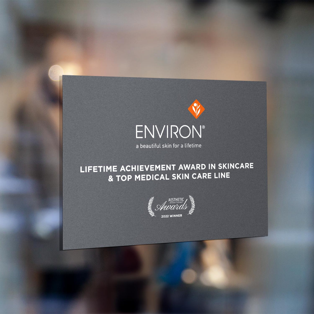 ENVIRON - Fensteraufkleber - Aesthetic Everything Awards - Aufkleber - Care Concept GmbH - Care Concept Onlineshop - Vertrieb für Premium Wirkstoffkosmetik
