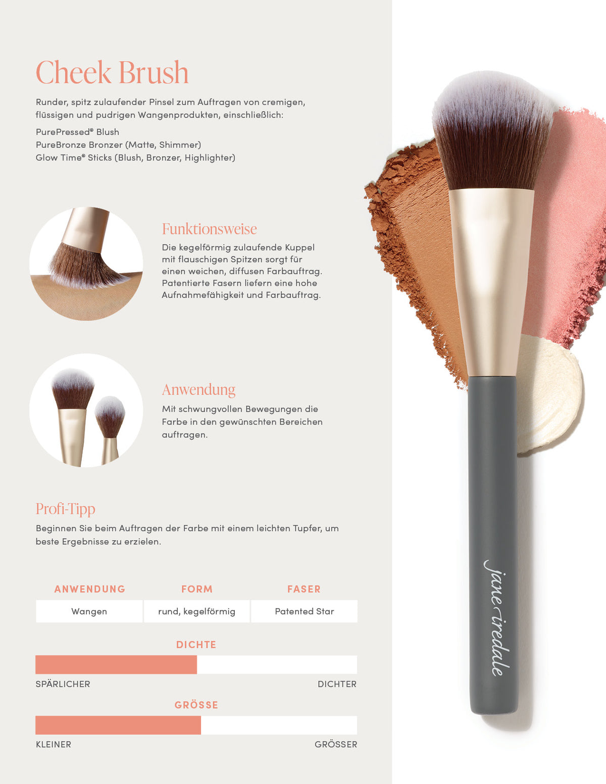 jane iredale - Cheek Brush - Mehrzweckpinsel - jane iredale Mineral Make-up - Care Concept Onlineshop - Vertrieb für Premium Wirkstoffkosmetik