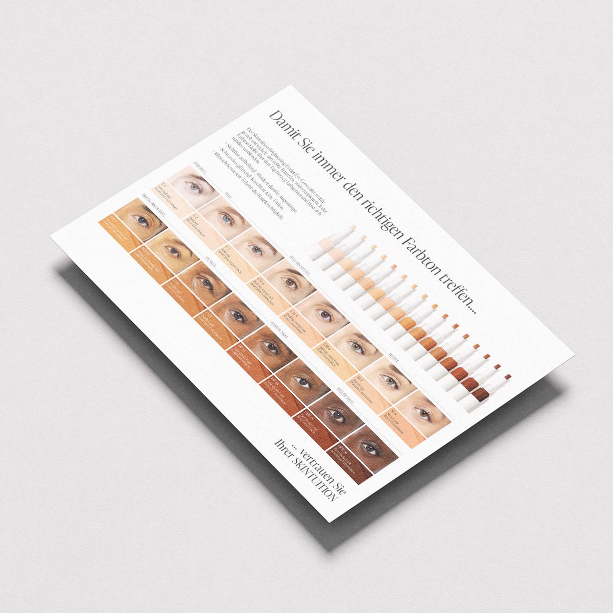 jane iredale - Skintuition Shade Reference Guide - Flyer - Care Concept GmbH - Care Concept Onlineshop - Vertrieb für Premium Wirkstoffkosmetik