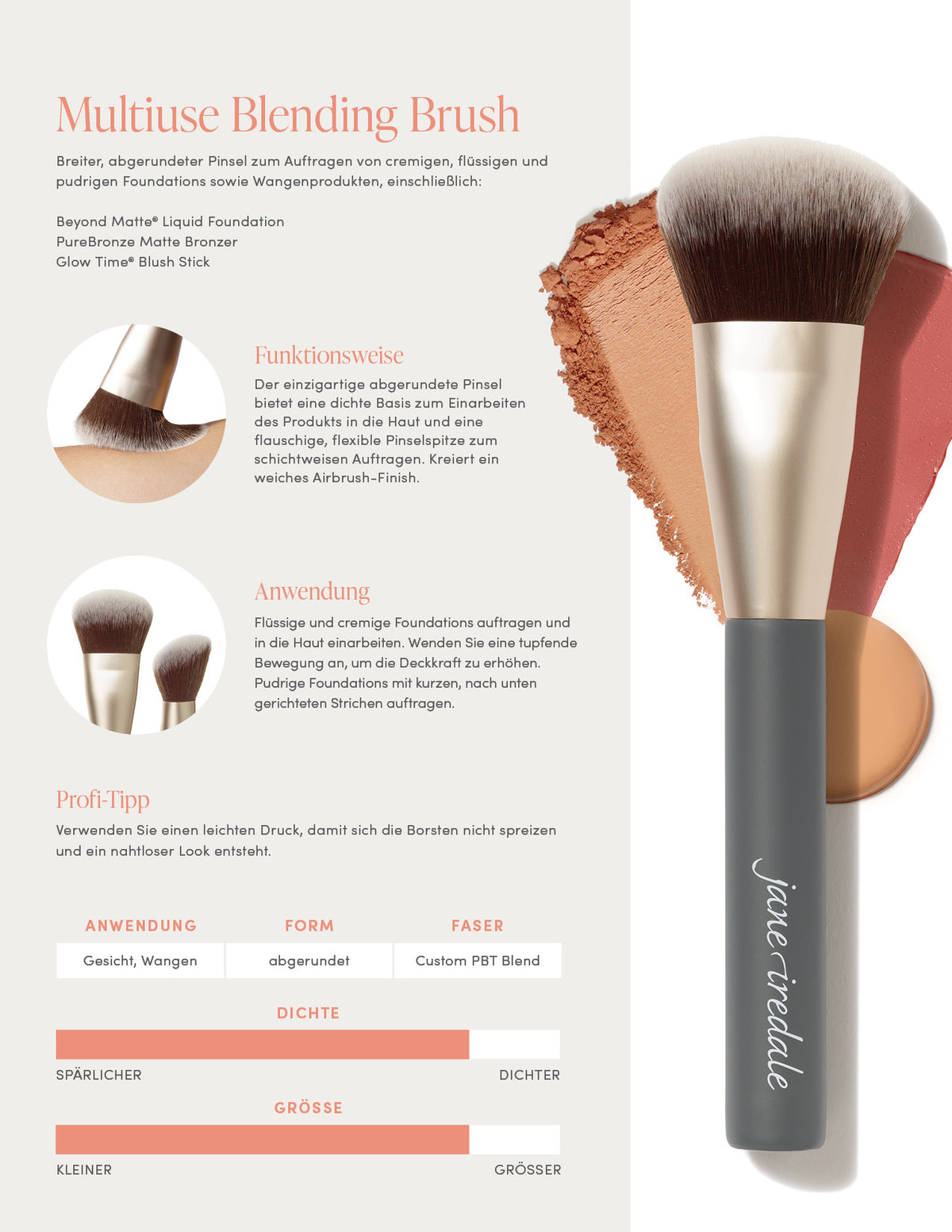 jane iredale - Multi-Use Blending Brush - Mehrzweckpinsel - jane iredale Mineral Make-up - Care Concept Onlineshop - Vertrieb für Premium Wirkstoffkosmetik