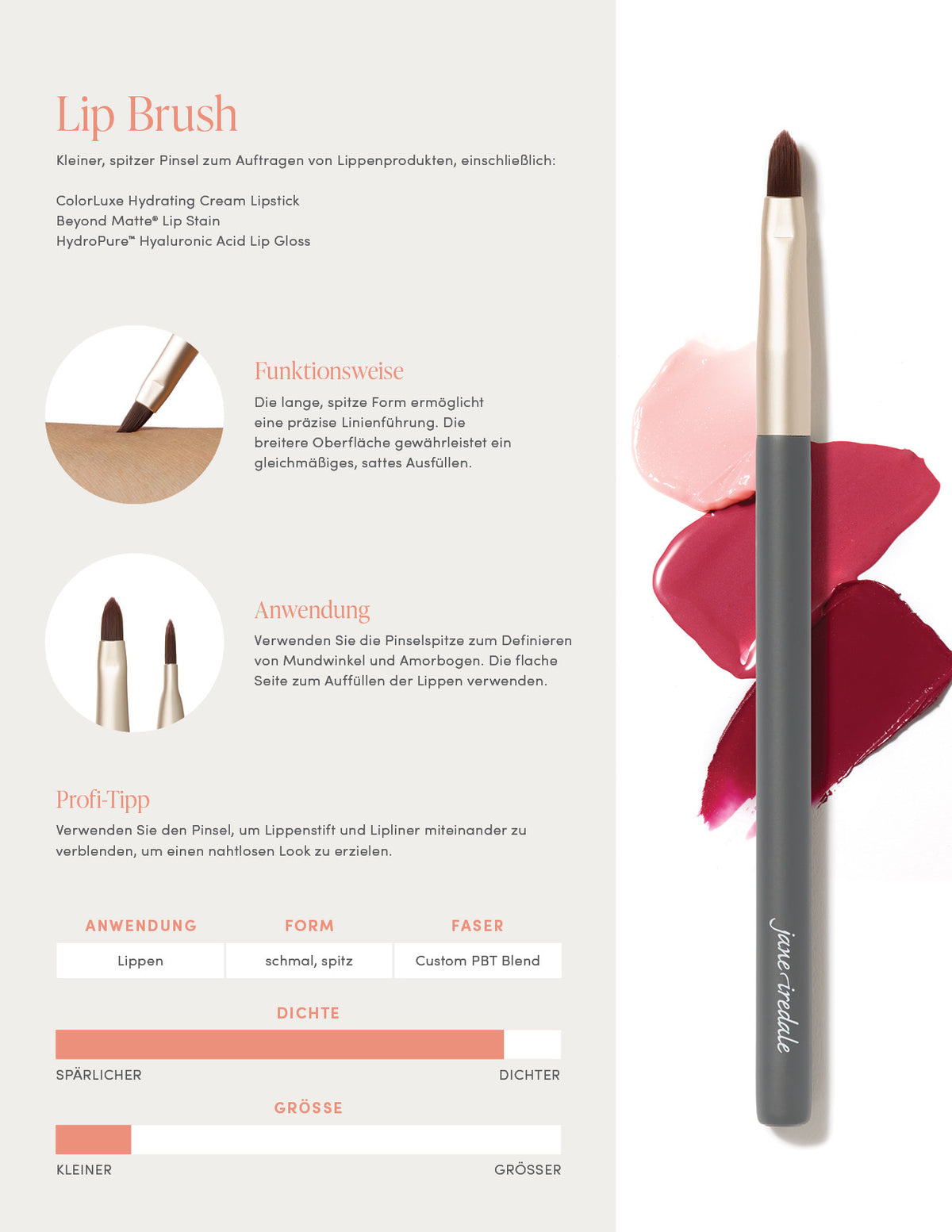 jane iredale - Lip Brush - TESTER - Lippen Pinsel - jane iredale Mineral Make-up - Care Concept Onlineshop - Vertrieb für Premium Wirkstoffkosmetik