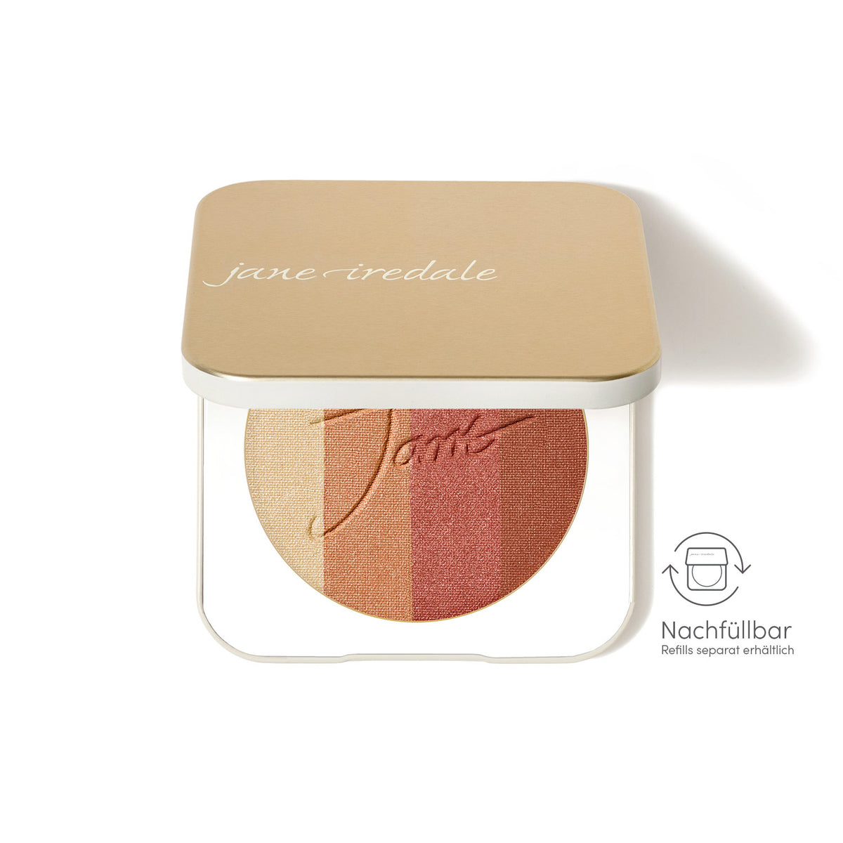 jane iredale - Puderdose leer - Dusty Gold - Puderdose - jane iredale Mineral Make-up - Care Concept Onlineshop - Vertrieb für Premium Wirkstoffkosmetik