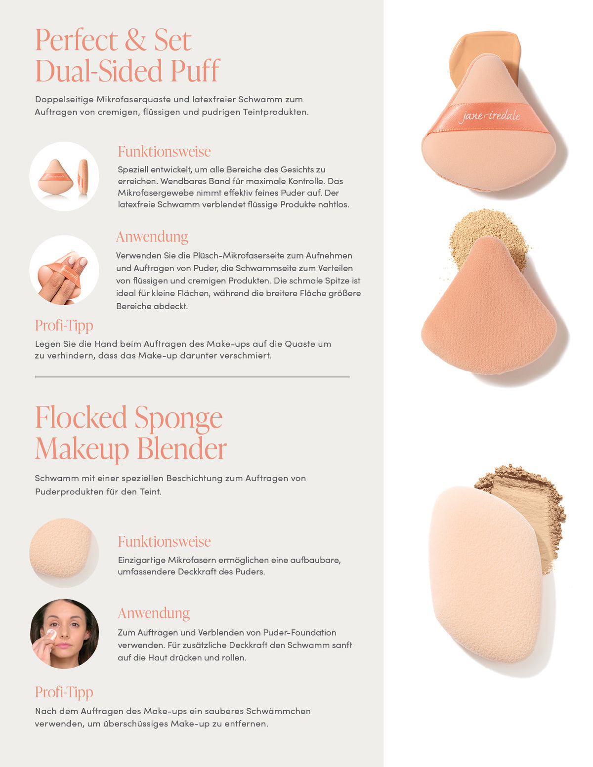 jane iredale - Dual Sided Puff - Make-up Quaste - jane iredale Mineral Make-up - Care Concept Onlineshop - Vertrieb für Premium Wirkstoffkosmetik