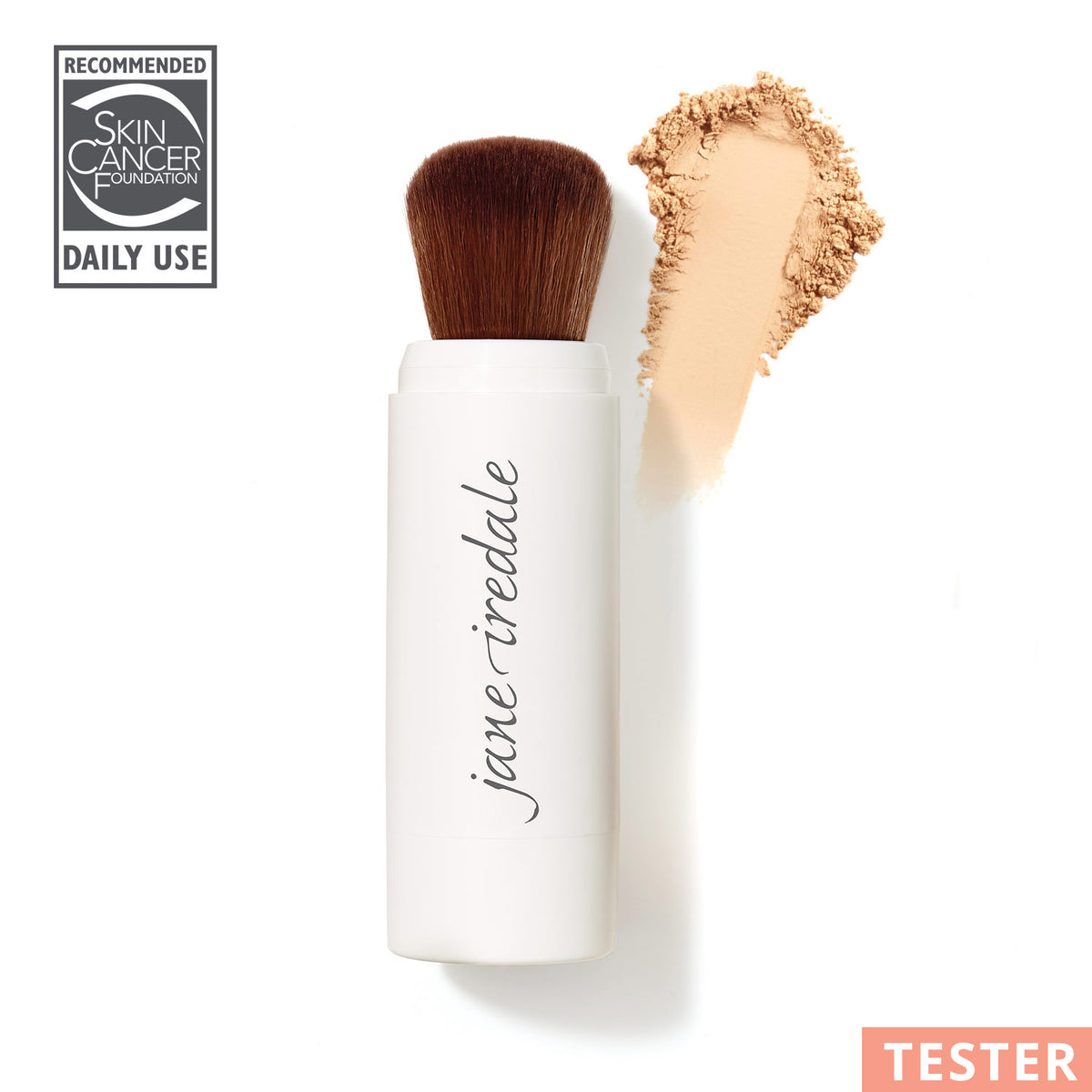 jane iredale - Powder-Me SPF Brush - Golden - TESTER - Nachfüllbarer Make-up Pinsel - jane iredale Mineral Make-up - Care Concept Onlineshop - Vertrieb für Premium Wirkstoffkosmetik