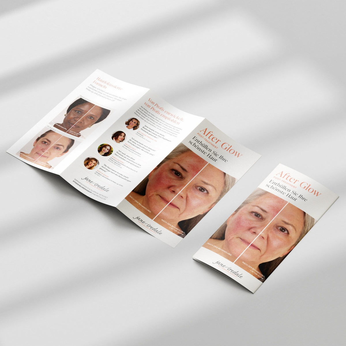 jane iredale - After Glow - Flyer für Konsument/innen - Flyer - Care Concept GmbH - Care Concept Onlineshop - Vertrieb für Premium Wirkstoffkosmetik