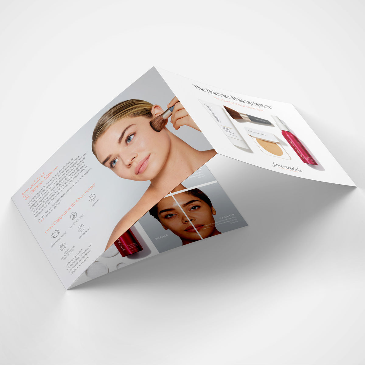jane iredale Flyer - The Skincare Make-up System - Flyer - Care Concept GmbH - Care Concept Onlineshop - Vertrieb für Premium Wirkstoffkosmetik