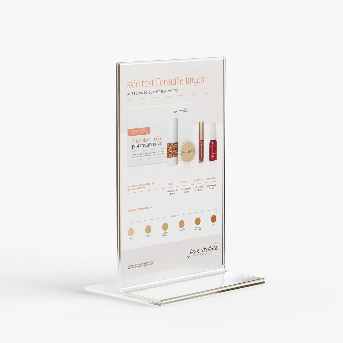 jane iredale - After Glow To-Go Sets Mini - Thekenaufsteller - Aufsteller - Care Concept GmbH - Care Concept Onlineshop - Vertrieb für Premium Wirkstoffkosmetik