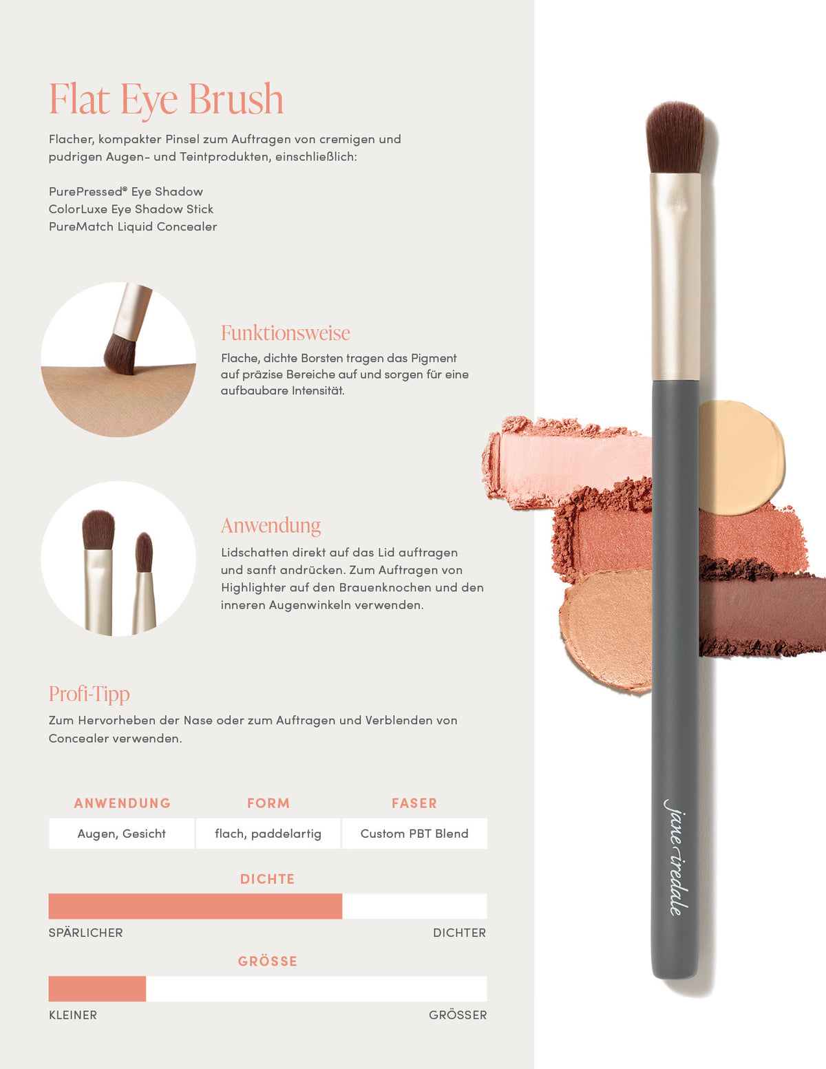 jane iredale - Flat Eye Brush - TESTER - Mehrzweckpinsel - jane iredale Mineral Make-up - Care Concept Onlineshop - Vertrieb für Premium Wirkstoffkosmetik